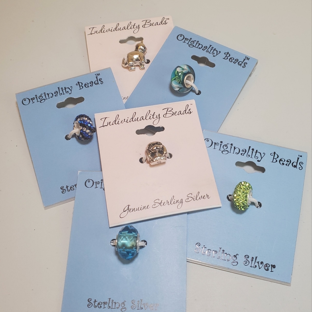 6 Originality beads sterling silver